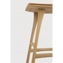 Tabouret de bar Osso en chêne - cuir cognac Ethnicraft