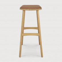 Tabouret de bar Osso en chêne - cuir cognac Ethnicraft