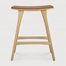 Tabouret de bar Osso en chêne - cuir cognac Ethnicraft