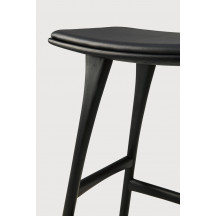 Tabouret de bar Osso en chêne brun - cuir marron Ethnicraft