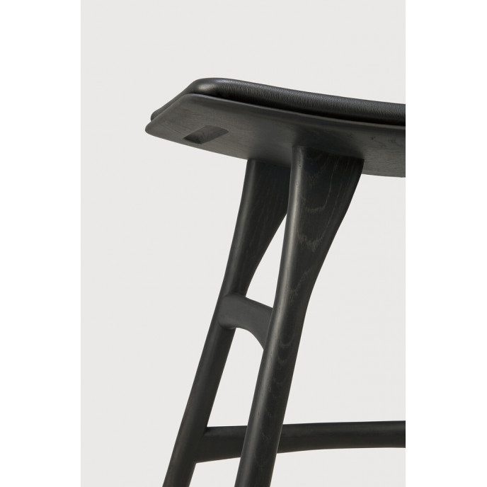 Tabouret Osso en chêne brun - cuir marron Ethnicraft