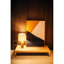 WOOLY - toile avec cadre  - bois de manguier / laine - L 76 x W 6,5 x H 107 cm - 3 formes jaune
