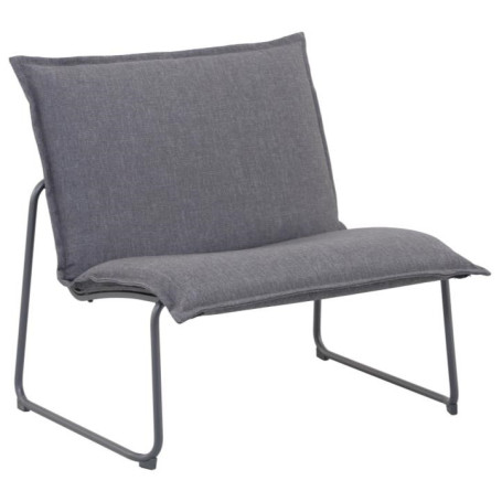 Chaise détente empilable en acier / polytex - Gris clair chiné Créador