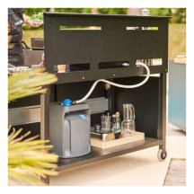 Table Roulante avec Crédence en Acier Fermé Noir Forge Adour