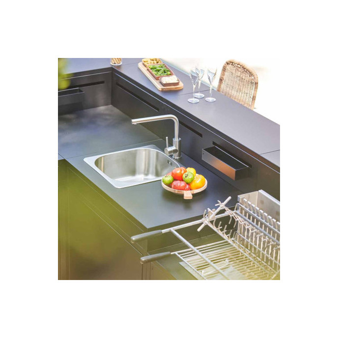 Plan de travail en acier pour evier Forge Adour