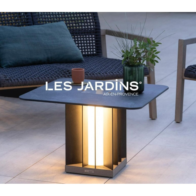 Table basse lumineuse solaire Teckalu Les Jardins