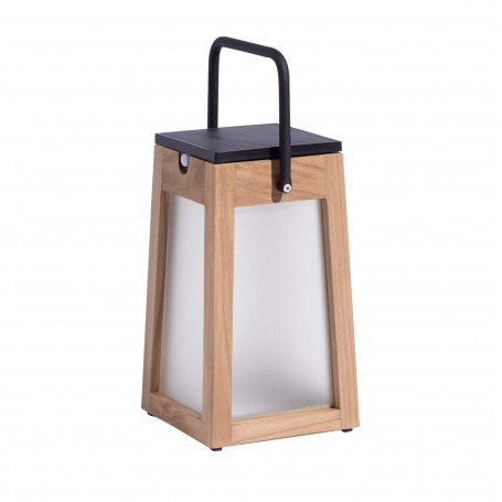 Lanterne solaire H25 bois Tecka Les Jardins