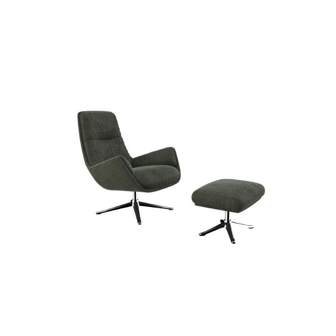 Fauteuil Moro Tissu Tortue Pieds en Aluminium Flexlux