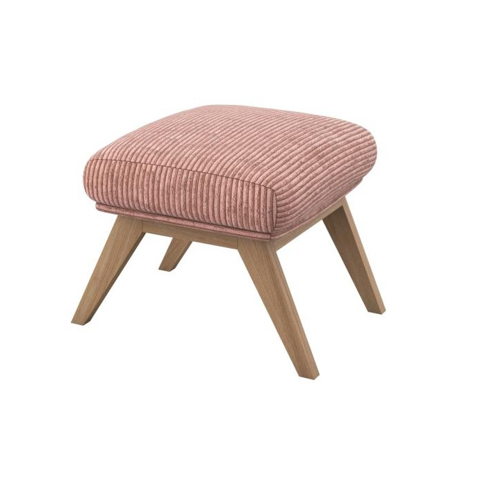 Repose-pieds Moro Tissu Magnolia Pieds en chêne Flexlux