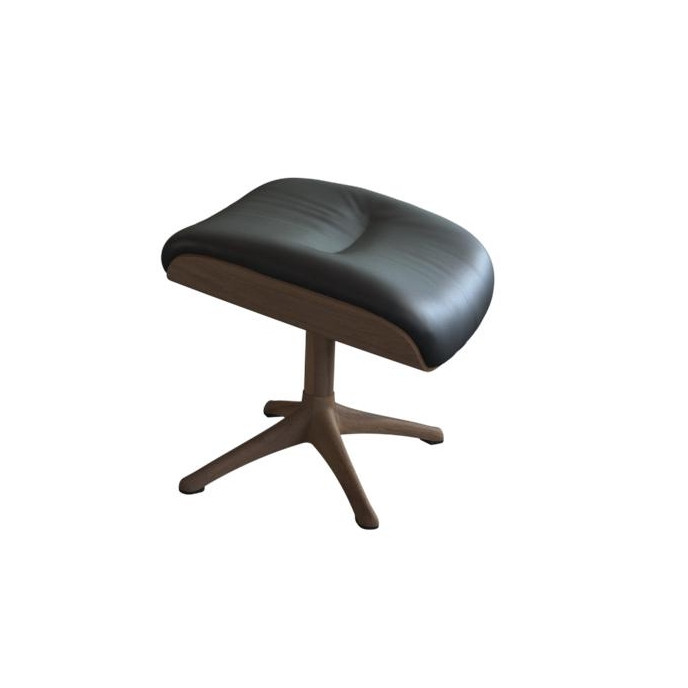 Repose-pieds Clément Medium Tissu Savoie Pieds Noyer Satin Platine Flexlux