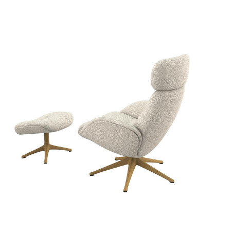 Fauteuil Elégant Tissu Roma Blanc cassé Flexlux