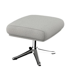 Repose-pieds Moro Tissu Firenze Pieds en Aluminium Gris lunaire Flexlux