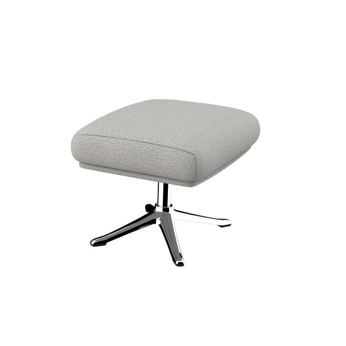 Repose-pieds Moro Tissu Firenze Pieds en Aluminium Gris lunaire Flexlux