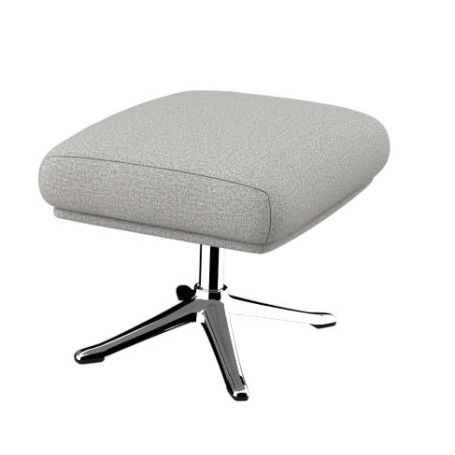 Repose-pieds Moro Tissu Firenze Pieds en Aluminium Gris lunaire Flexlux