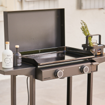 Couvercle pour plancha Base 60 en acier noir Forge Adour