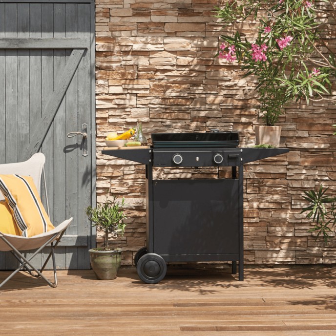 Chariot fermé pour Plancha Origin 60 cm Acier noir Forge Adour