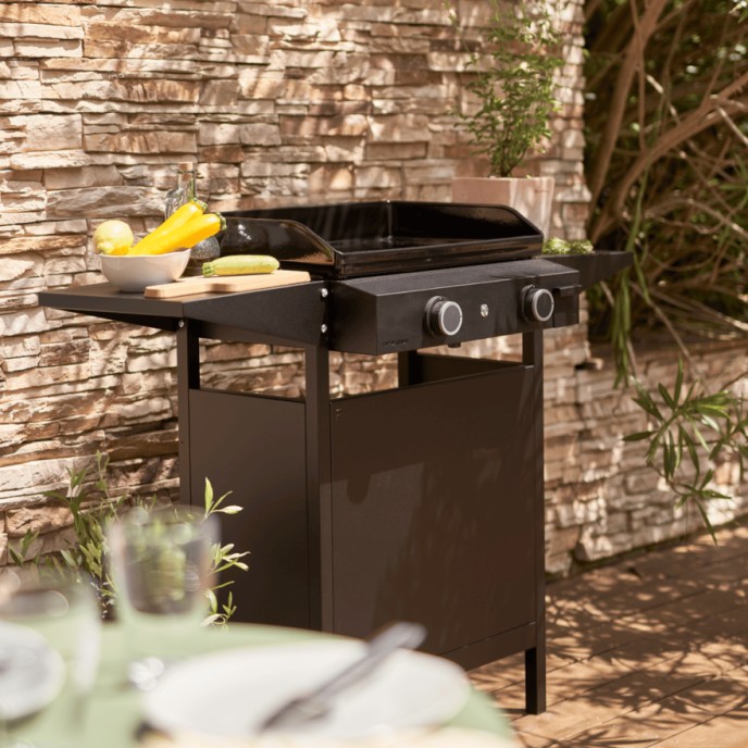 Chariot fermé pour Plancha Origin 60 cm Acier noir Forge Adour