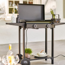 Plancha électrique Base 60 en acier noir Forge Adour