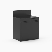 Meuble de cuisine extérieure desserte en acier fermé noir Forge Adour