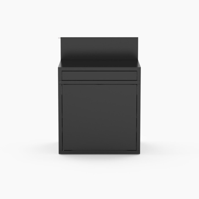 Meuble de cuisine extérieure desserte en acier fermé noir Forge Adour