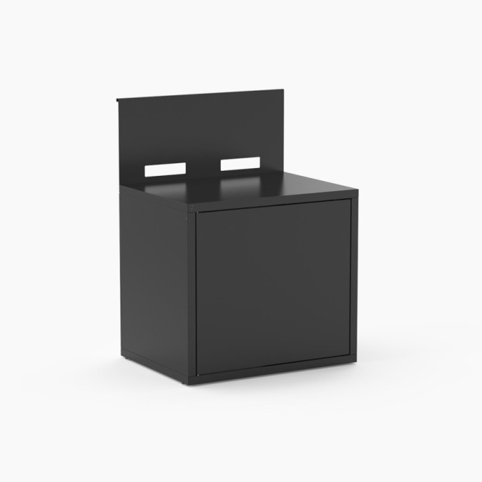 Meuble de cuisine extérieure pour plancha en acier fermé noir Forge Adour
