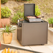 Desserte roulante acier fermé noir Forge Adour