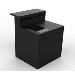 Meuble de cuisine extérieur avec support à induction en acier noir Forge Adour