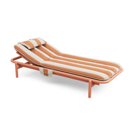 Lit de repos d’extérieur Sunbun Terracotta / Stripe Orange Creme Fatboy®