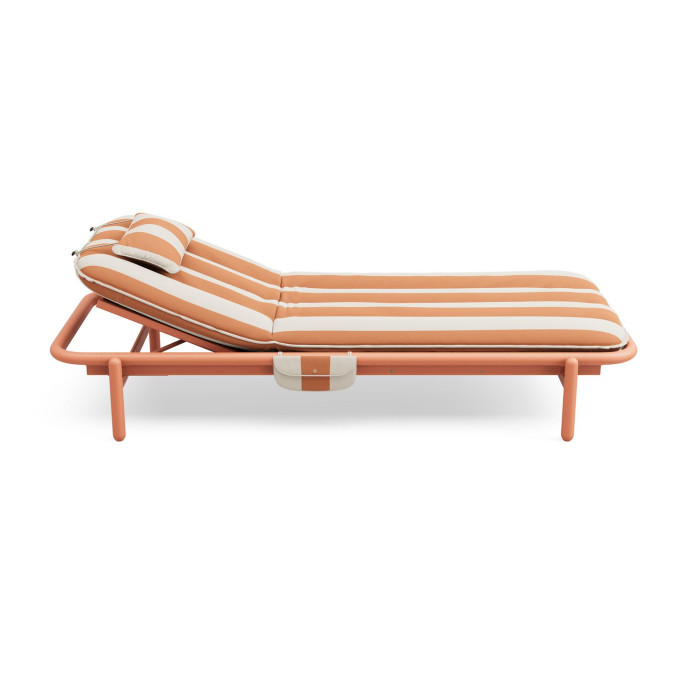 Lit de repos d’extérieur Sunbun Terracotta / Stripe Orange Creme Fatboy®