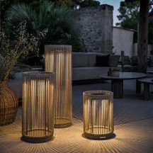 Lantèrne solaire Ø35 cm/ H 65 cm beige - Les Jardins