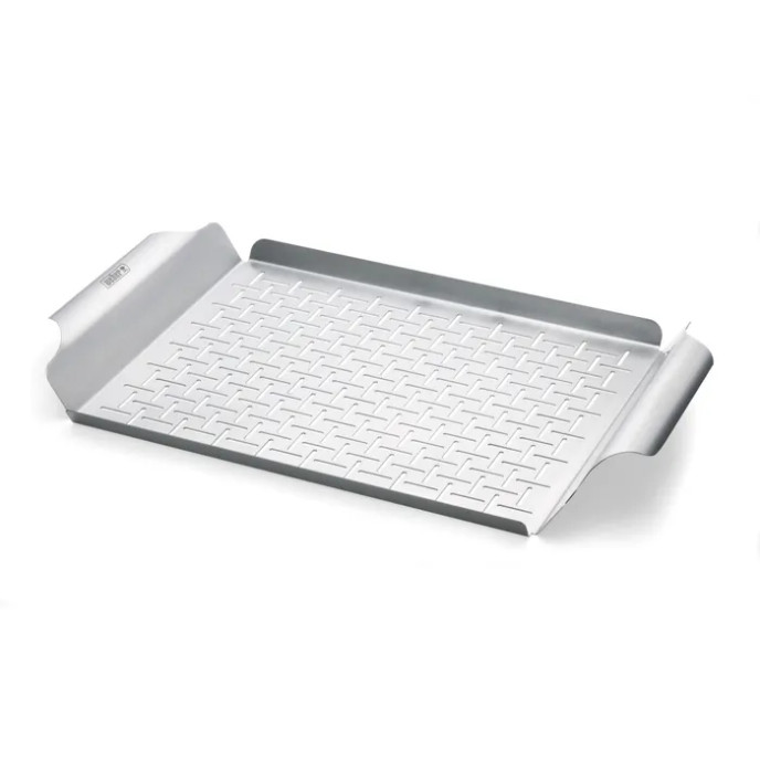 Plat de cuisson en acier inoxydable rectangle Weber