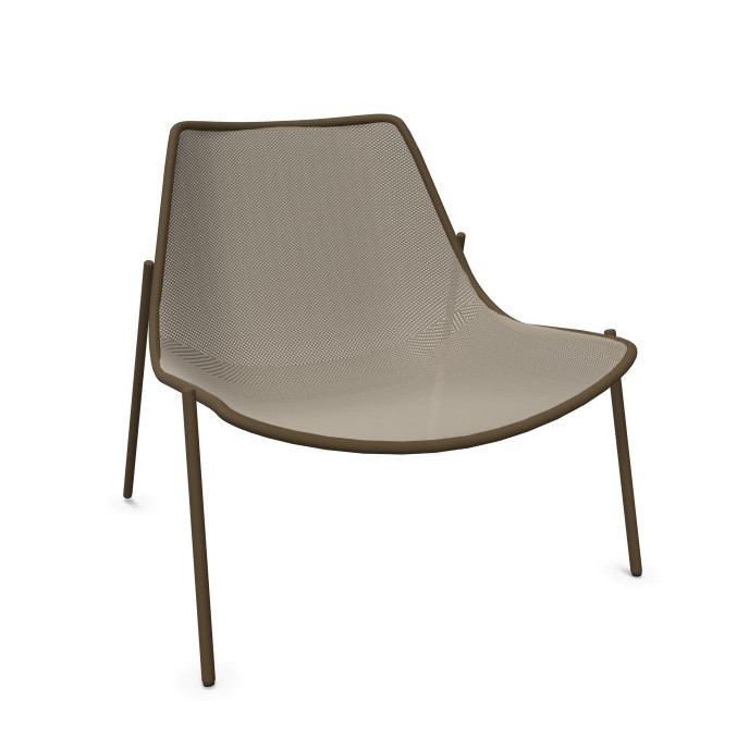 Fauteuil bas Round - Marron Emu