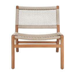 Fauteuil Jack en teck & tissu tressé beige Ethnicraft
