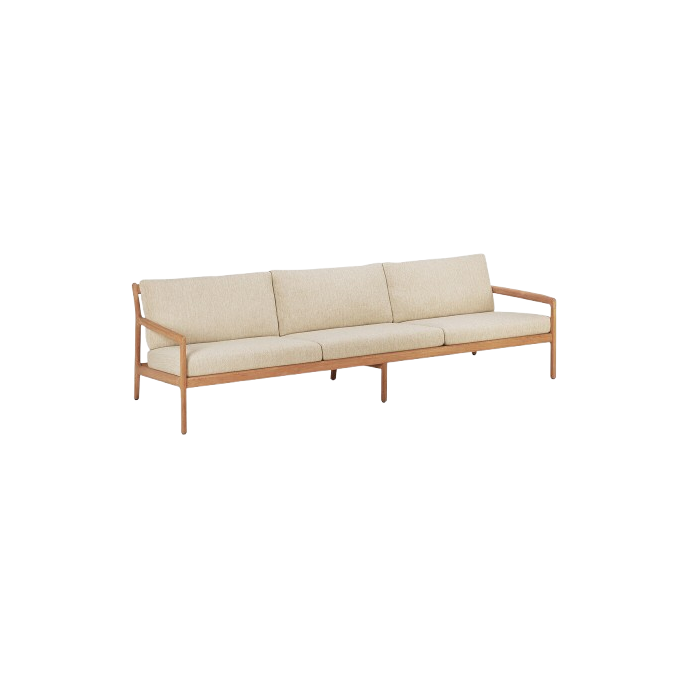 Canapé Jack en teck & tissu - couleur blanc cassé L 265 Ethnicraft