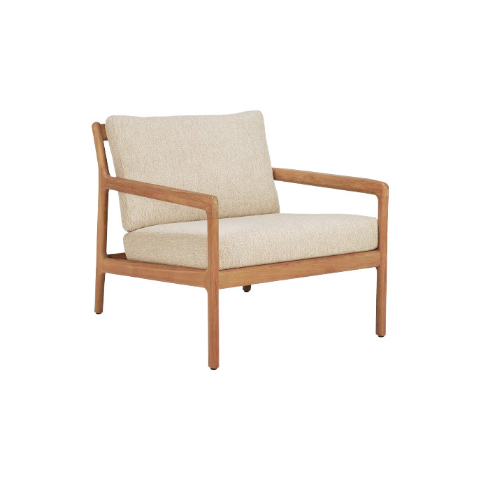 Fauteuil Jack en teck & tissu - couleur Sable Ethnicraft