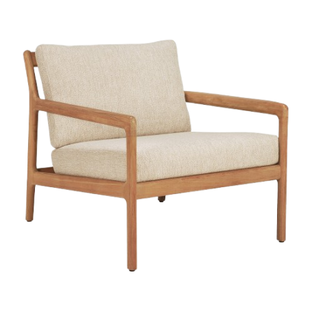 Fauteuil Jack en teck & tissu - couleur Sable Ethnicraft