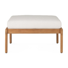 Repose-pieds en teck & tissu - couleur blanc cassé Ethnicraft