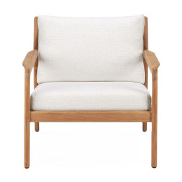Fauteuil Jack en teck et tissu -  couleur Blanc cassé Ethnicraft