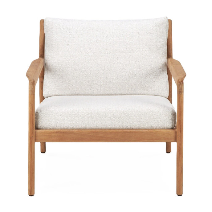 Fauteuil Jack en teck et tissu -  couleur Blanc cassé Ethnicraft