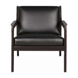 Fauteuil Jack coussin cuir Noir Ethnicraft