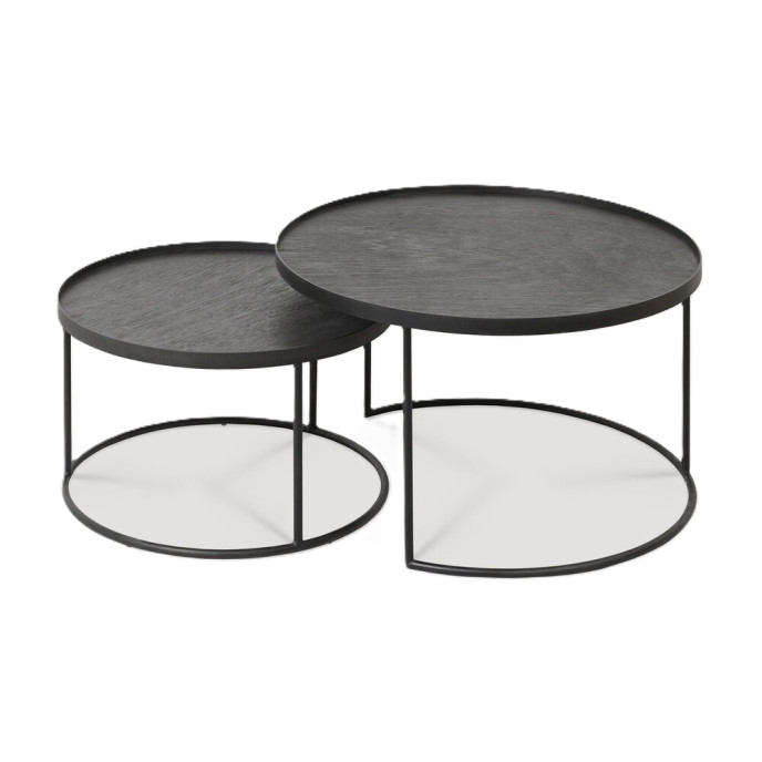 Set de tables basses pour plateaux ronds Ethnicraft
