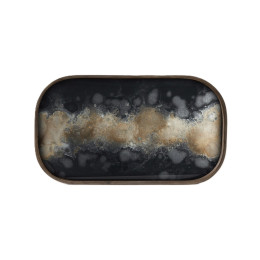 Vide-poches en verre Black Organic Ethnicraft