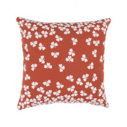 COUSSIN TREFLE 44X44 OCRE ROUGE