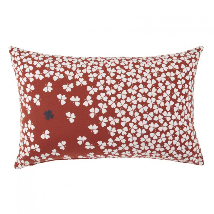 COUSSIN TREFLE 44X68 OCRE ROUGE