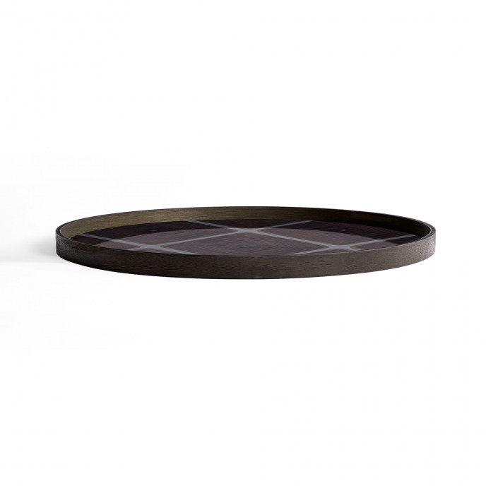 Plateau en verre Slate Linear Squares Ethnicraft