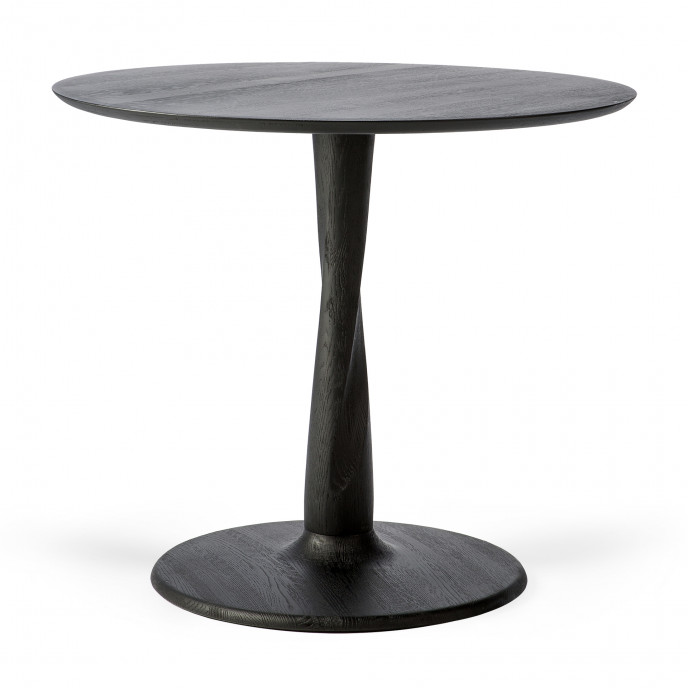 Table Torsion en chêne - noir - vernis Ø 90 Ethnicraft