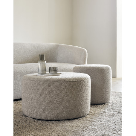 Pouf Barrow blanc cassé Ø 40cm Ethnicraft