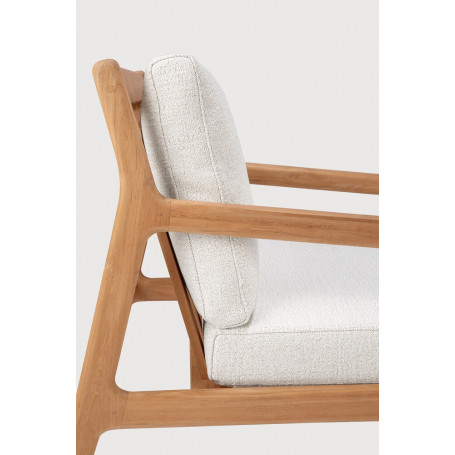 Fauteuil Jack en teck et tissu -  couleur Blanc cassé Ethnicraft