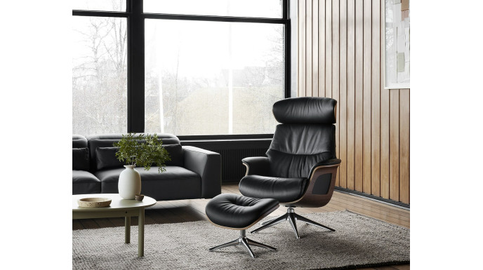 Fauteuil Clément Medium Tissu Savoie Pieds Noyer Satin Platine – Le confort signé Flexlux